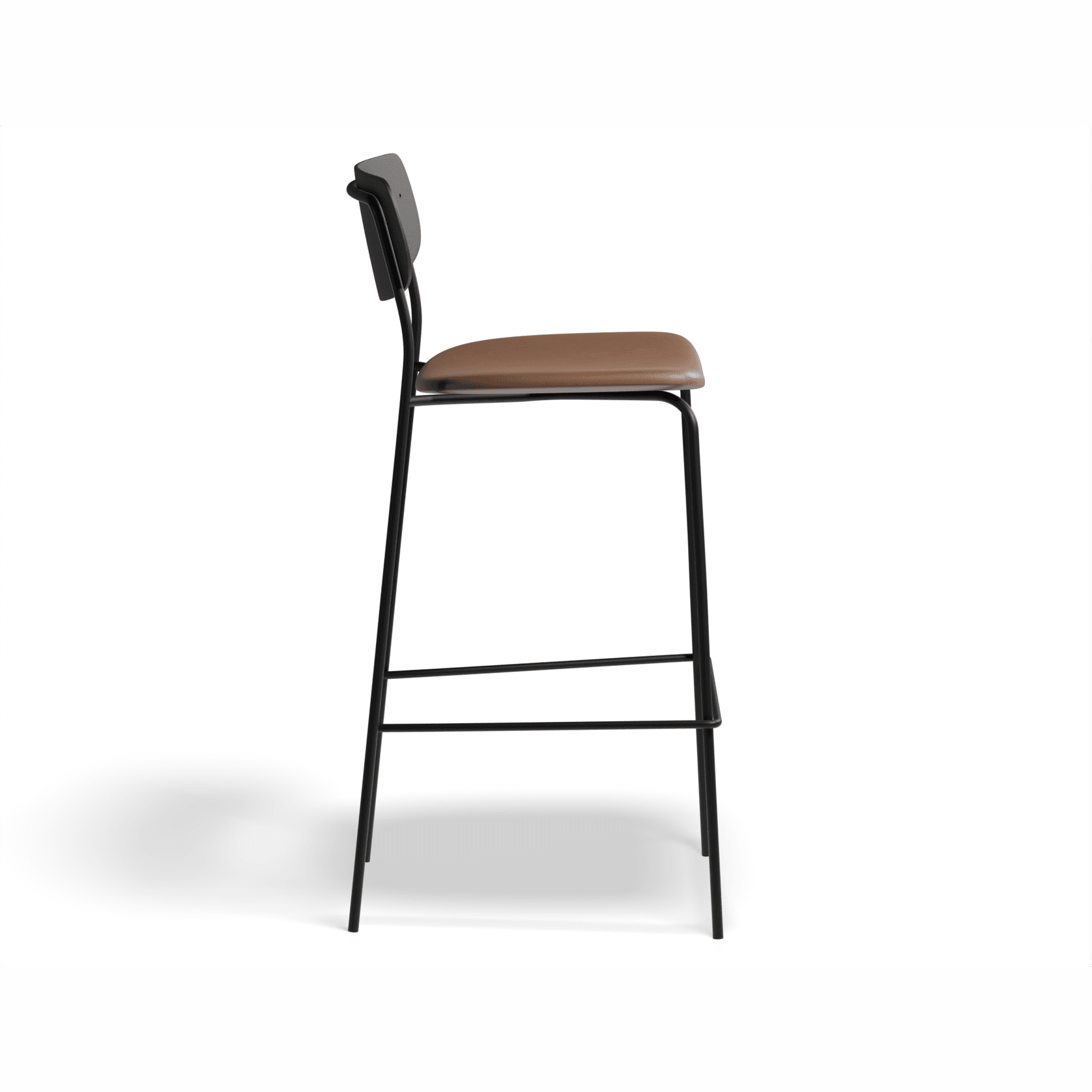 Rylie Stool Black with Vegan Leather Seat gallery detail image
