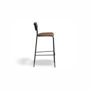 Rylie Stool Black with Vegan Leather Seat gallery detail image