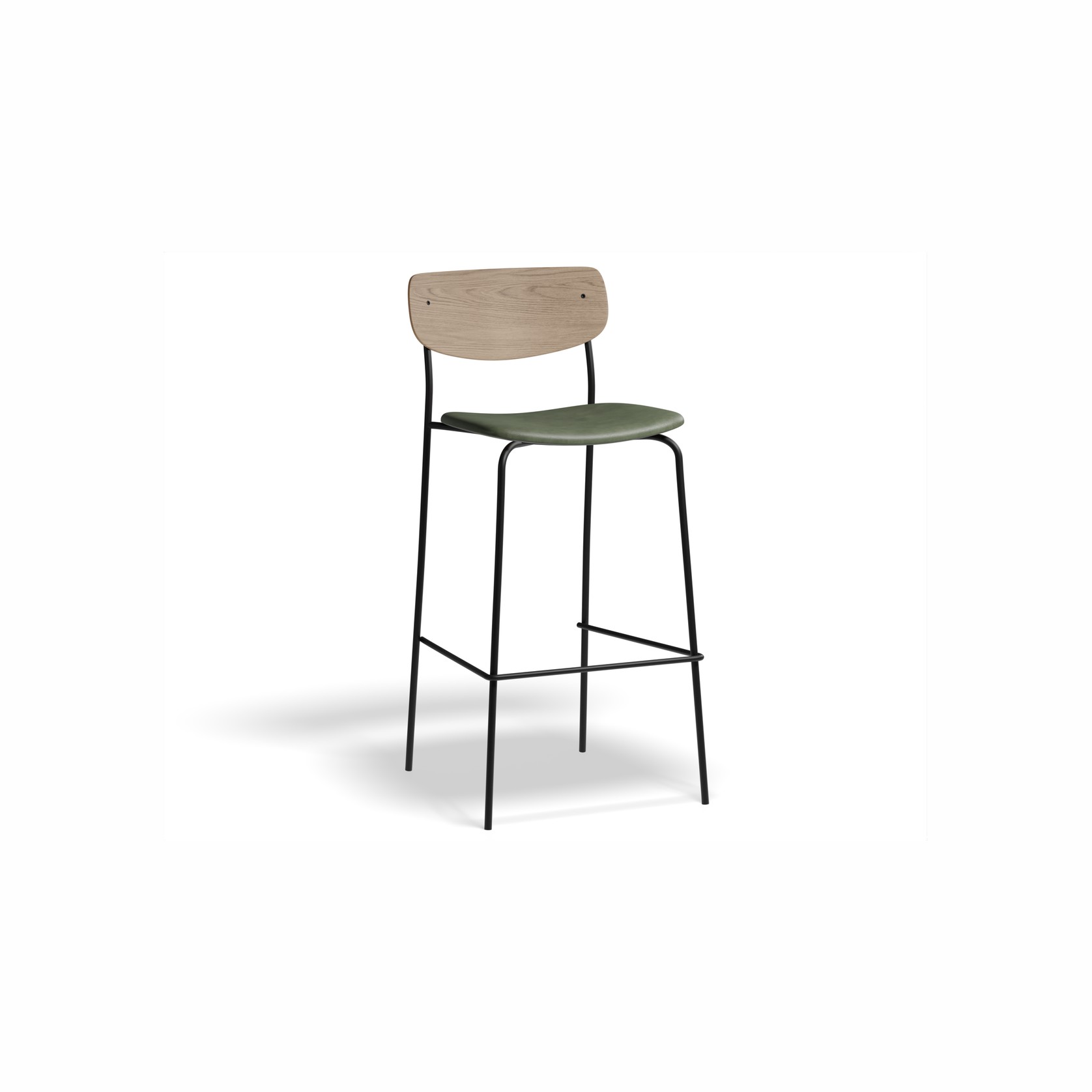 Rylie Stool Natural with Vegan Leather Seat gallery detail image