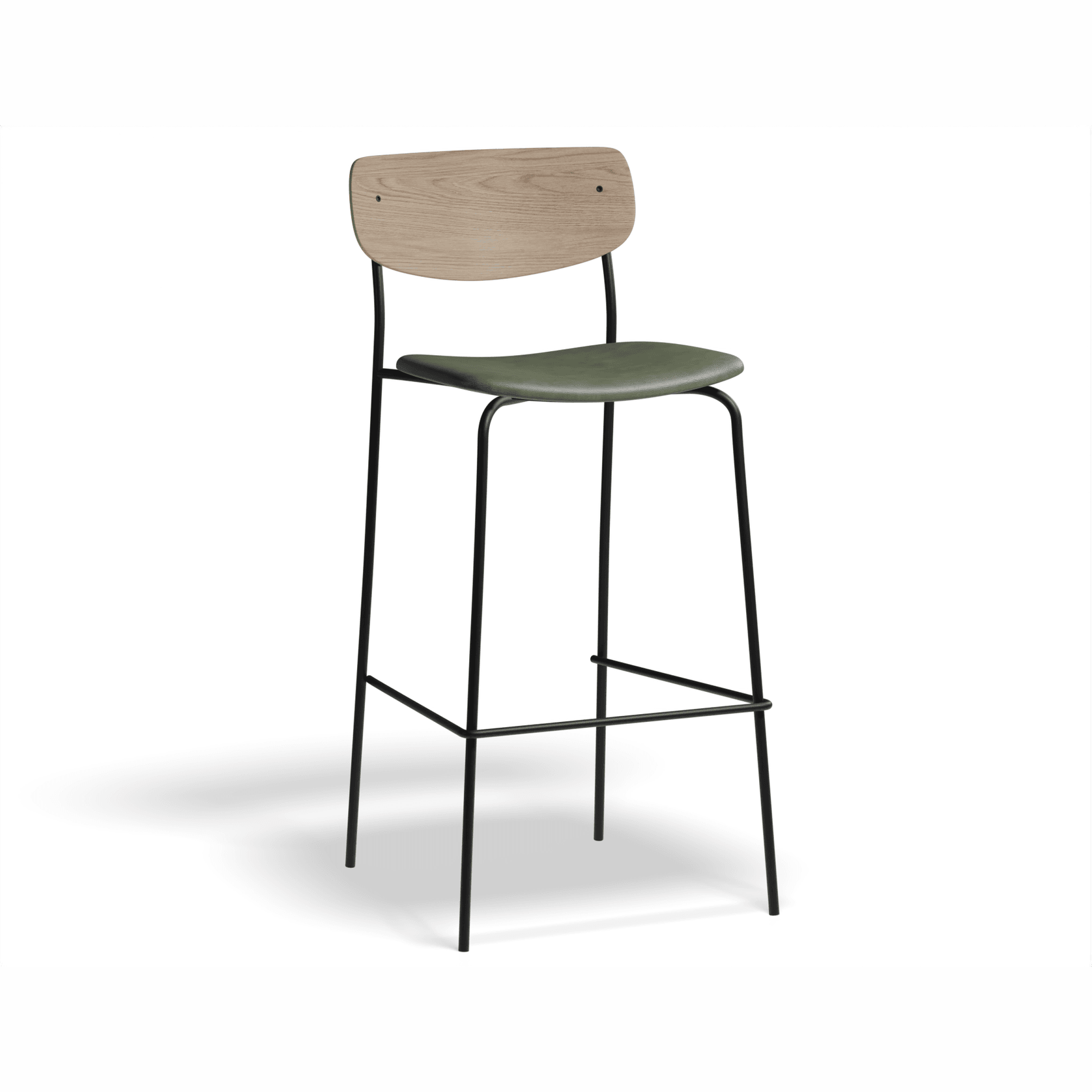 Rylie Stool Natural with Vegan Leather Seat gallery detail image