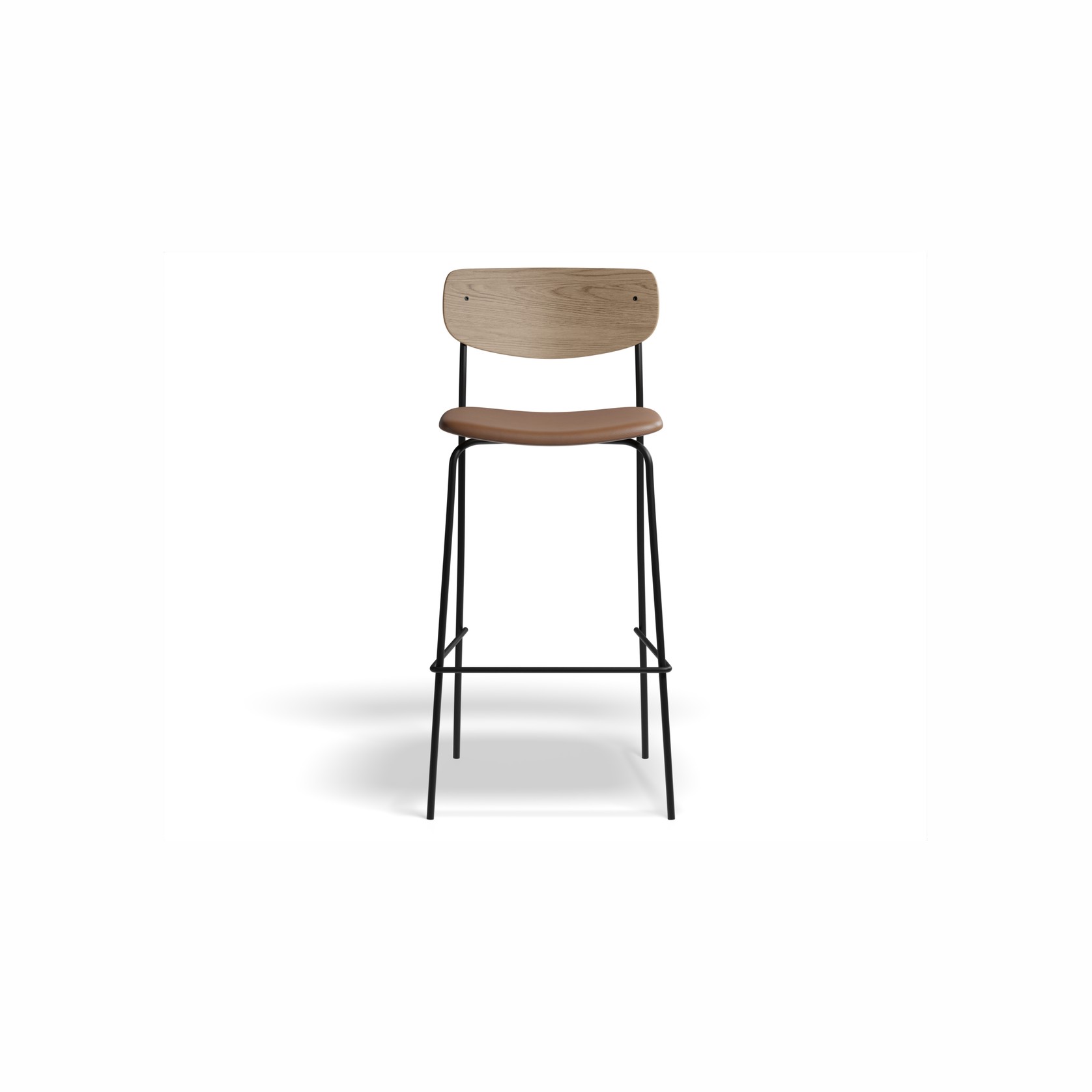 Rylie Stool Natural with Vegan Leather Seat gallery detail image