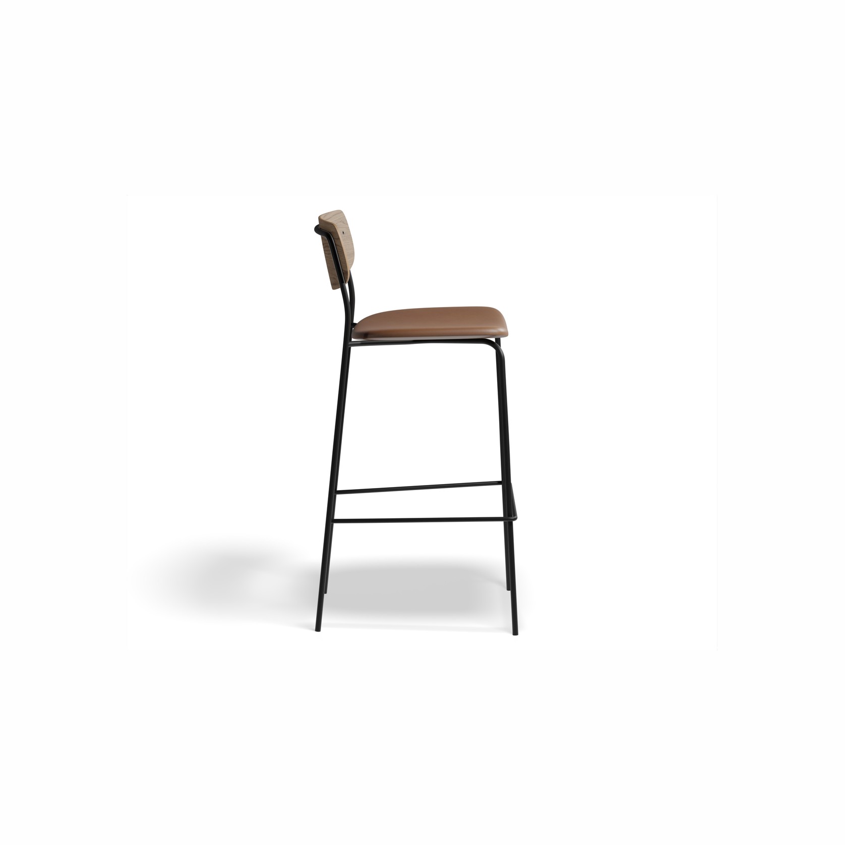 Rylie Stool Natural with Vegan Leather Seat gallery detail image