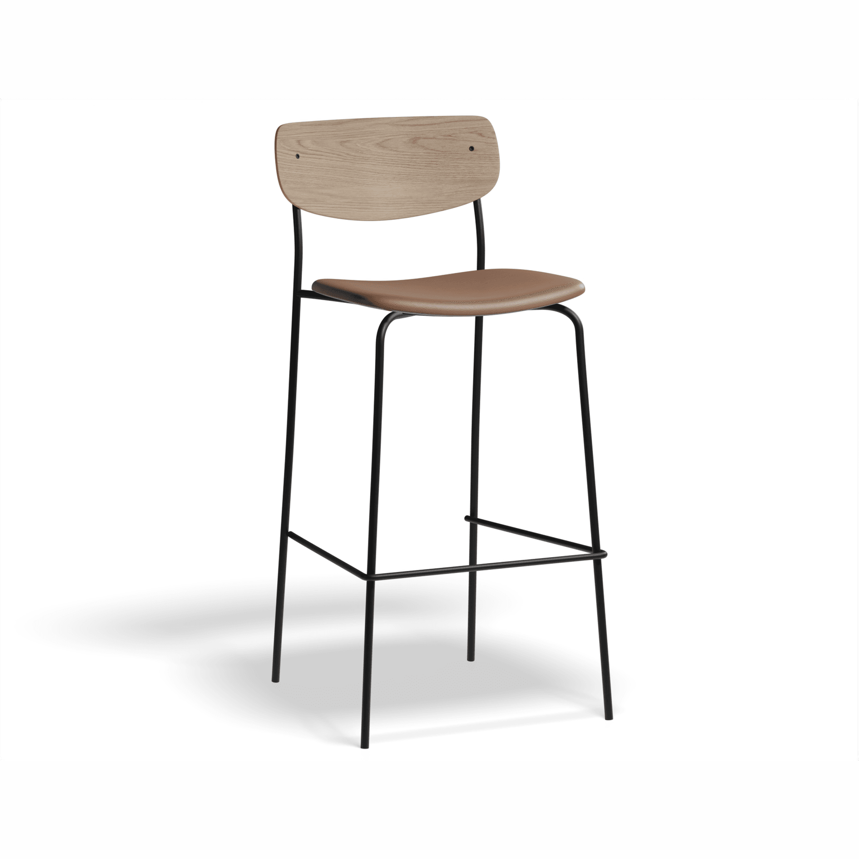 Rylie Stool Natural with Vegan Leather Seat gallery detail image