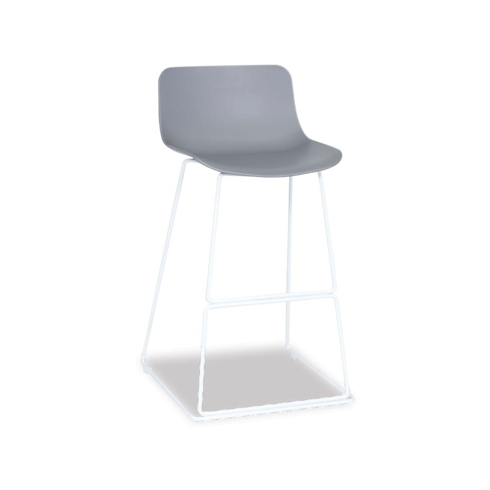 Umbria Stool - White - Grey Shell  - 66cm Kitchen Bench Height gallery detail image