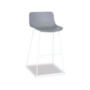 Umbria Stool - White - Grey Shell  - 66cm Kitchen Bench Height gallery detail image