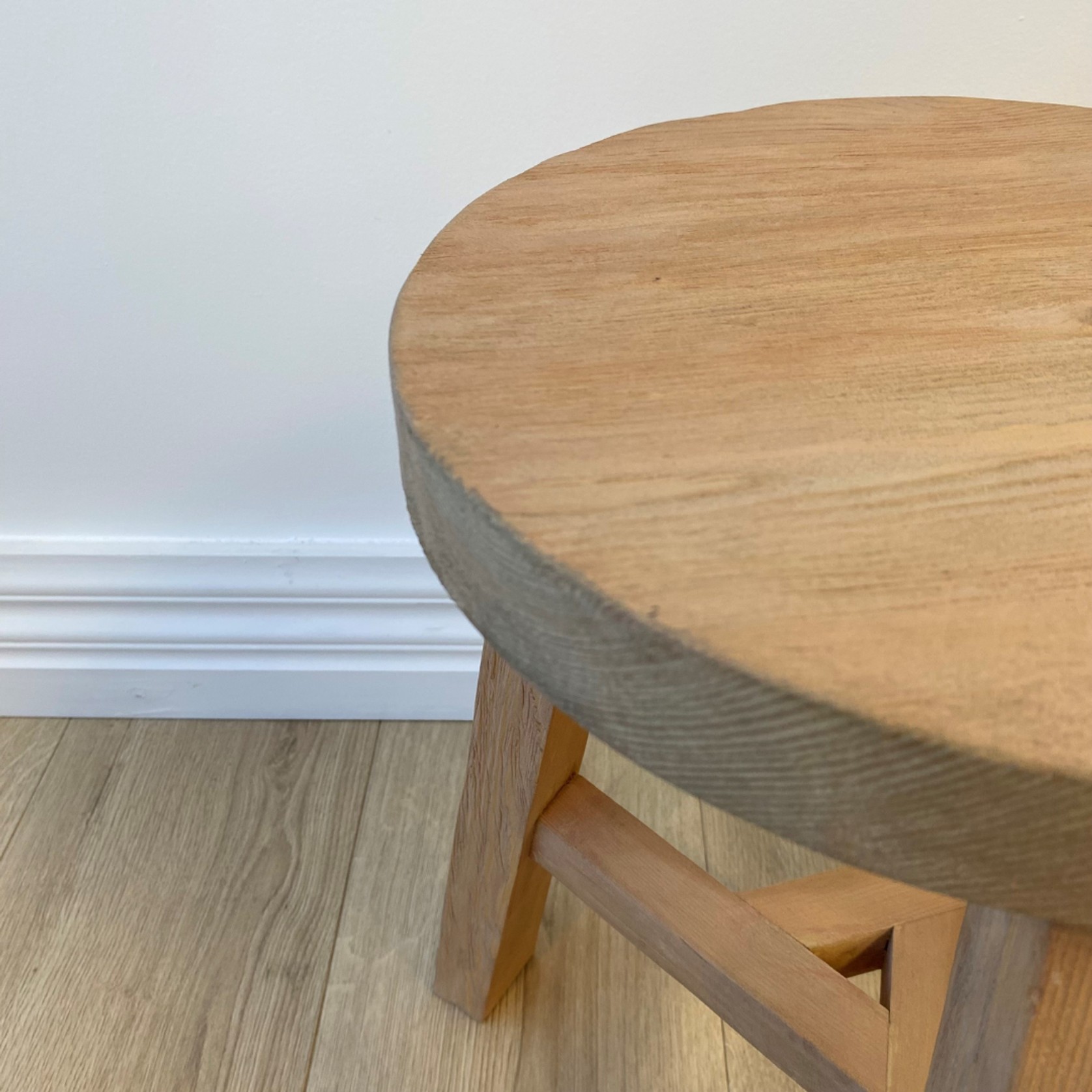 Reclaimed Teak Tripod Stool- Natural gallery detail image
