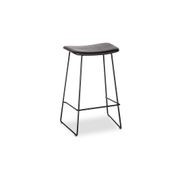 Winnie Stool -  Black Leather  - 66cm (Kitchen Bench Height) gallery detail image