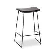 Winnie Stool -  Black Leather  - 76cm Bench Height gallery detail image