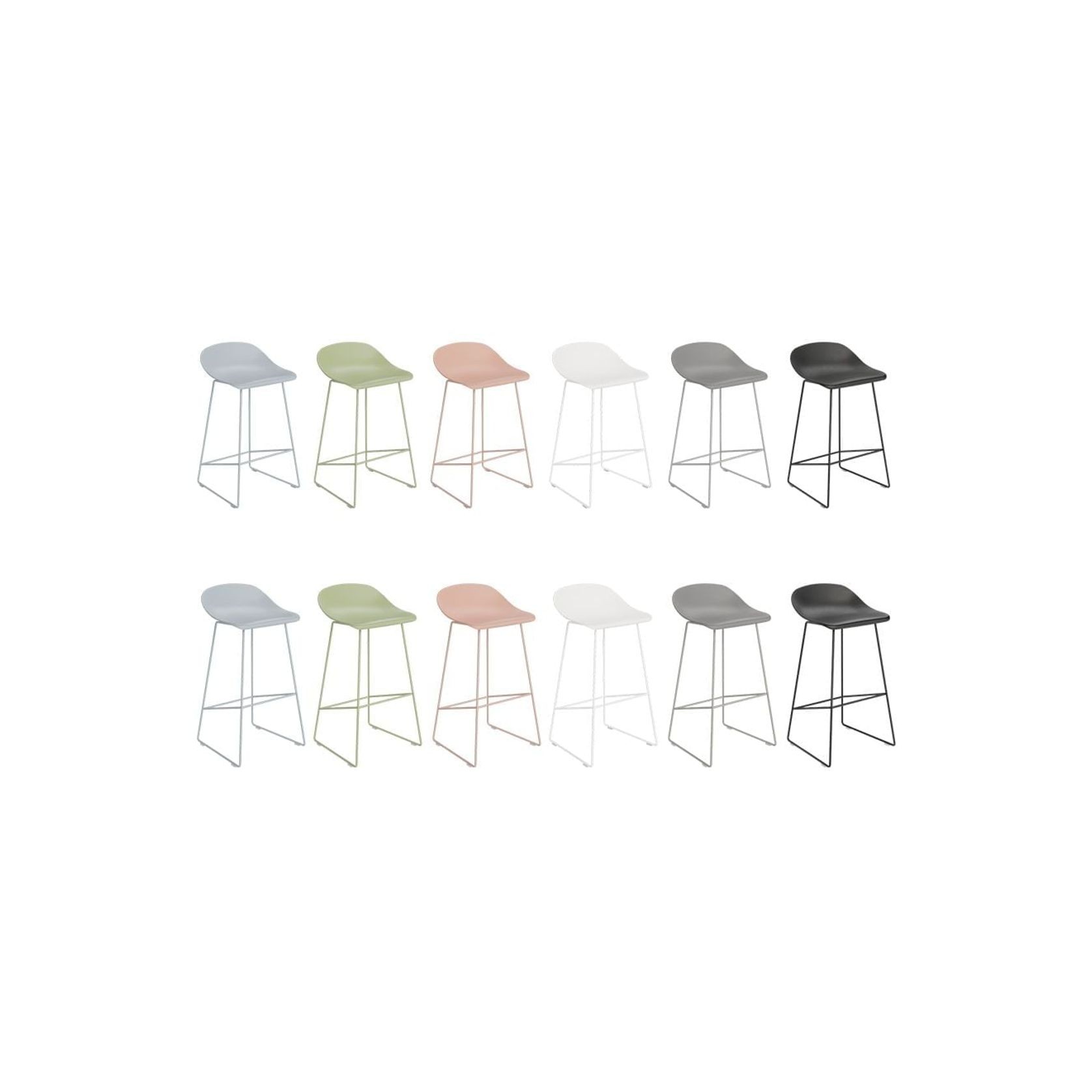 Pop Stool Black Frame and Black Shell Seat gallery detail image