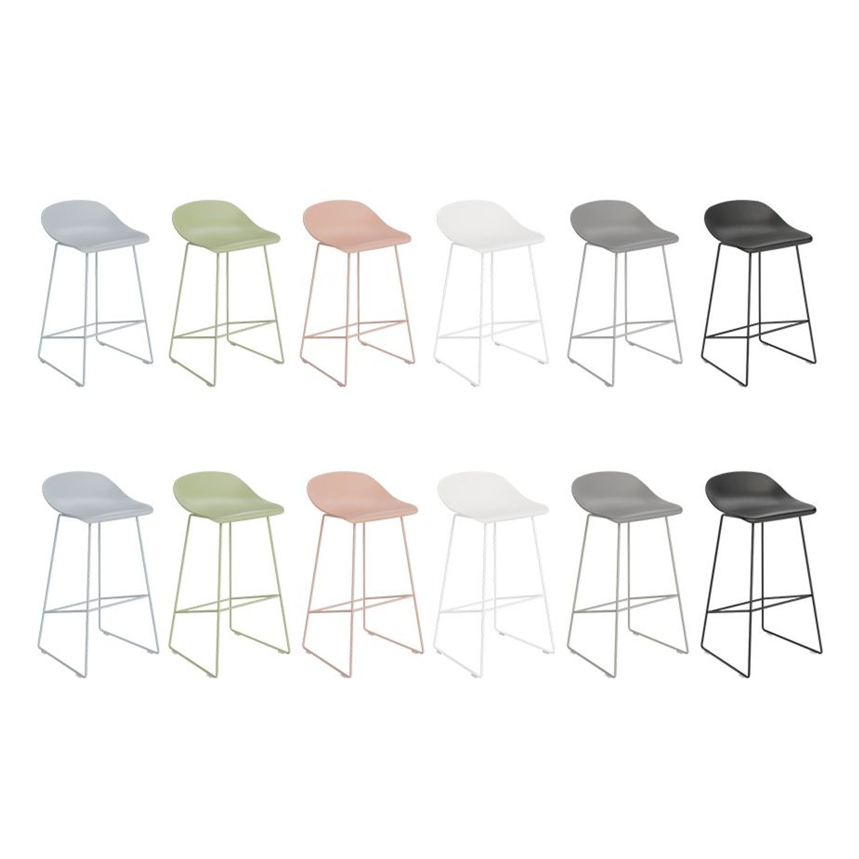 Pop Stool - Silver Grey Frame and Shell Seat gallery detail image