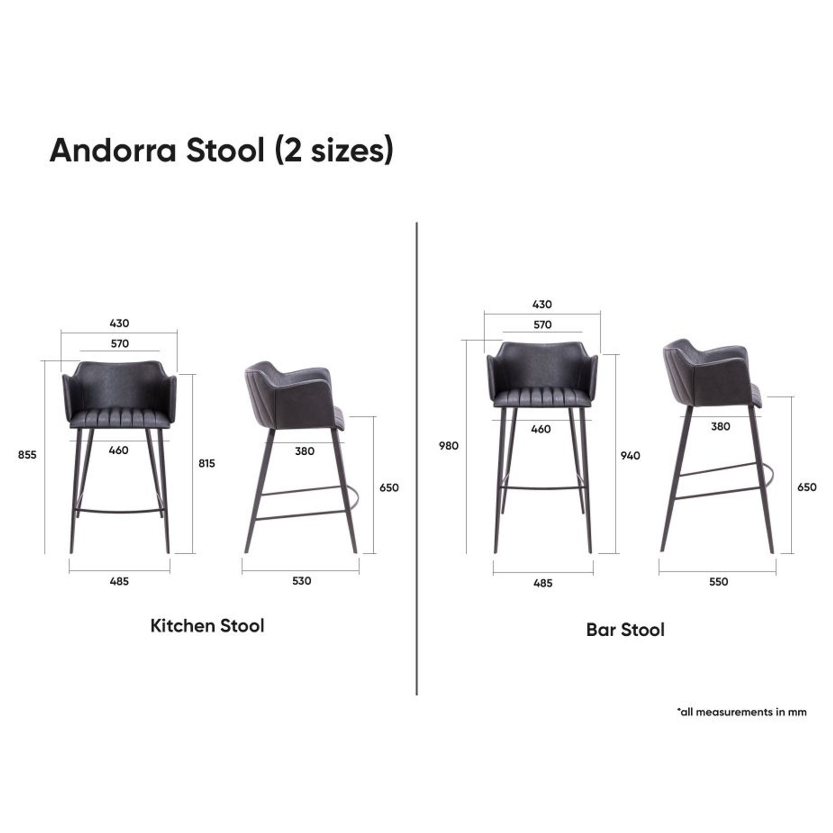 Andorra Bar Stool 65cm gallery detail image