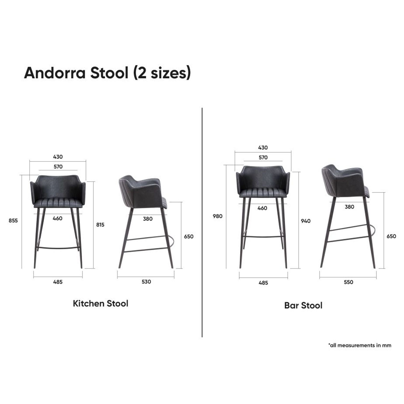 Andorra Bar Stool 75cm gallery detail image