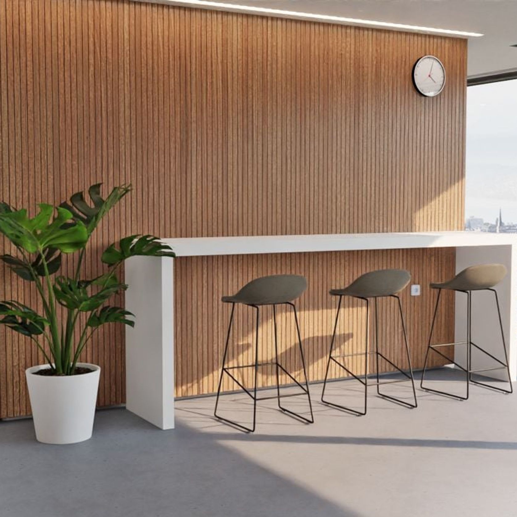 Pop Stool with Black Frame and Fabric Grey Seat gallery detail image