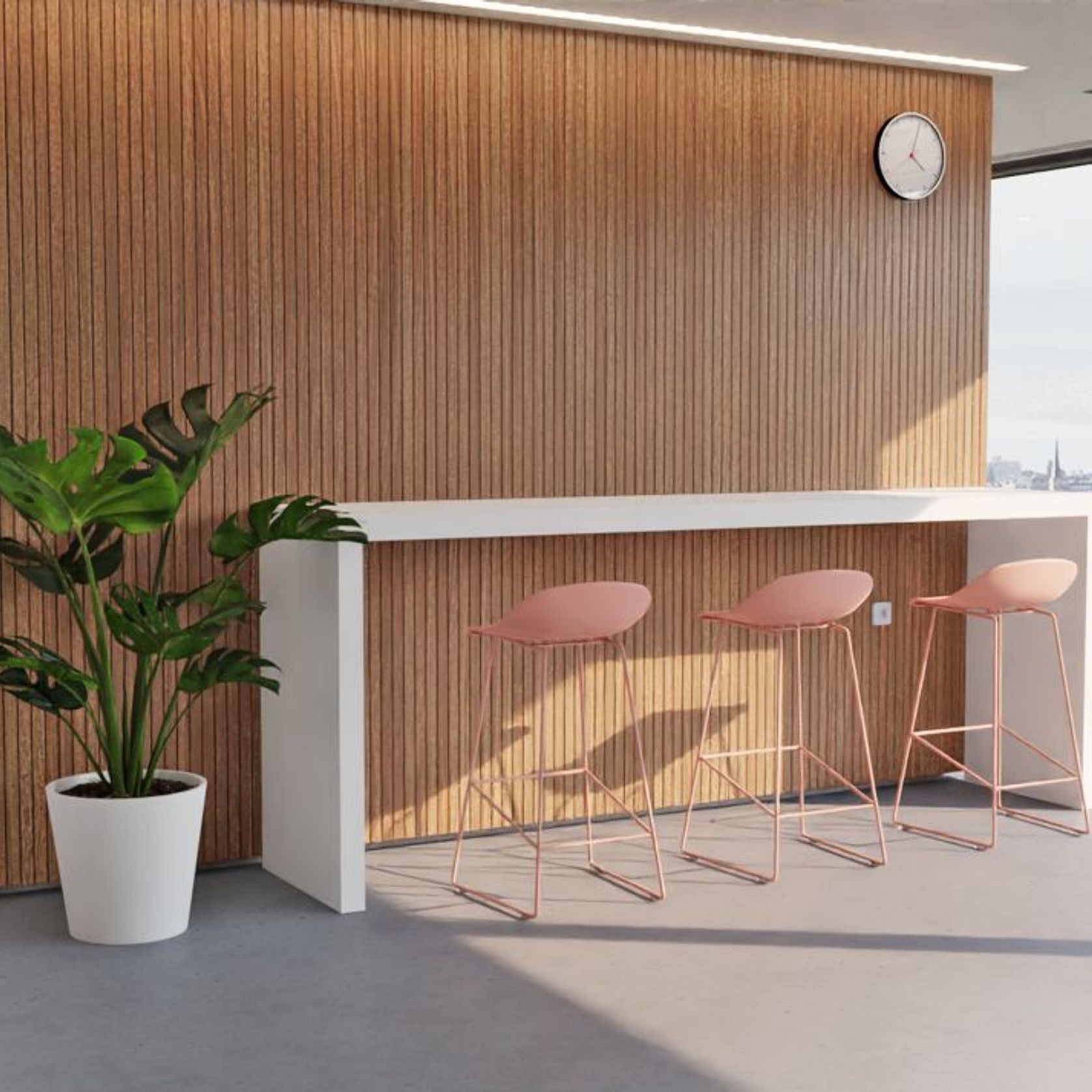 Pop Stool - Soft Pink Frame and Shell Seat gallery detail image