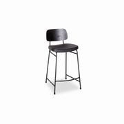 Archie Stool - Black - Black Pad - 75cm Seat heigh (High Bar) gallery detail image