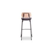 Archie Stool - Black - Natural - Black Pad - 75cm Seat heigh (High Bar) gallery detail image