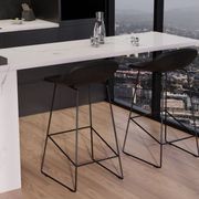 Pop Stool with Black Frame and Upholstered Vintage Black Seat gallery detail image