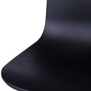 Ara Stool - Black - Black Shell - Bar Bench Seat Height 74cm - Black Seat - Black Ash legs gallery detail image