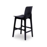 Ara Stool - Black - Black Shell - Bar Bench Seat Height 74cm - Black Seat - Black Ash legs gallery detail image
