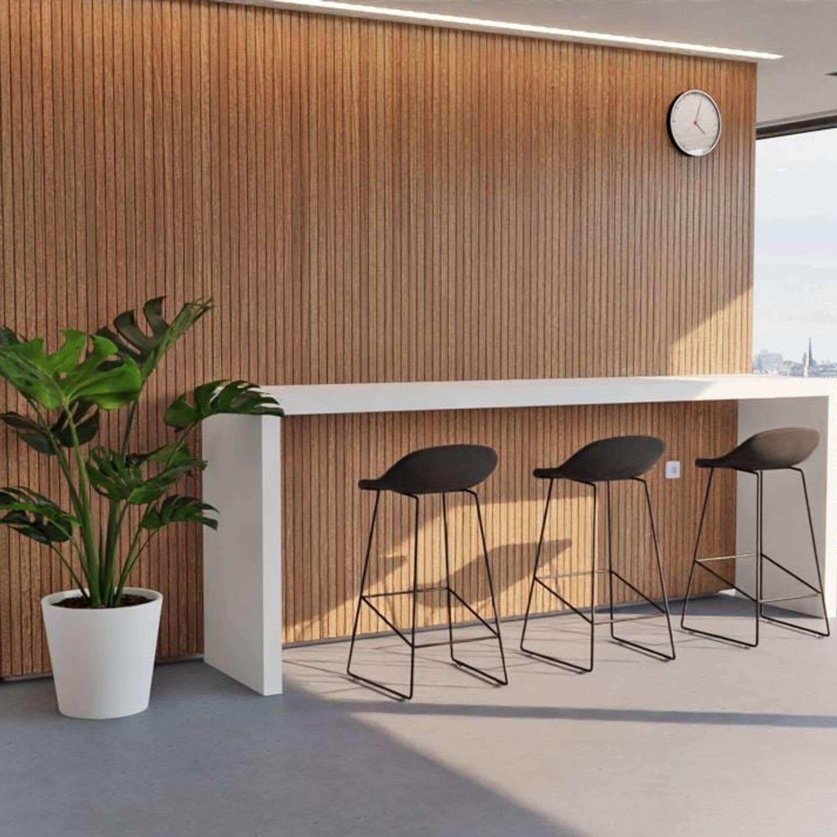 Pop Stool with Black Frame and Fabric Anthricite Seat gallery detail image