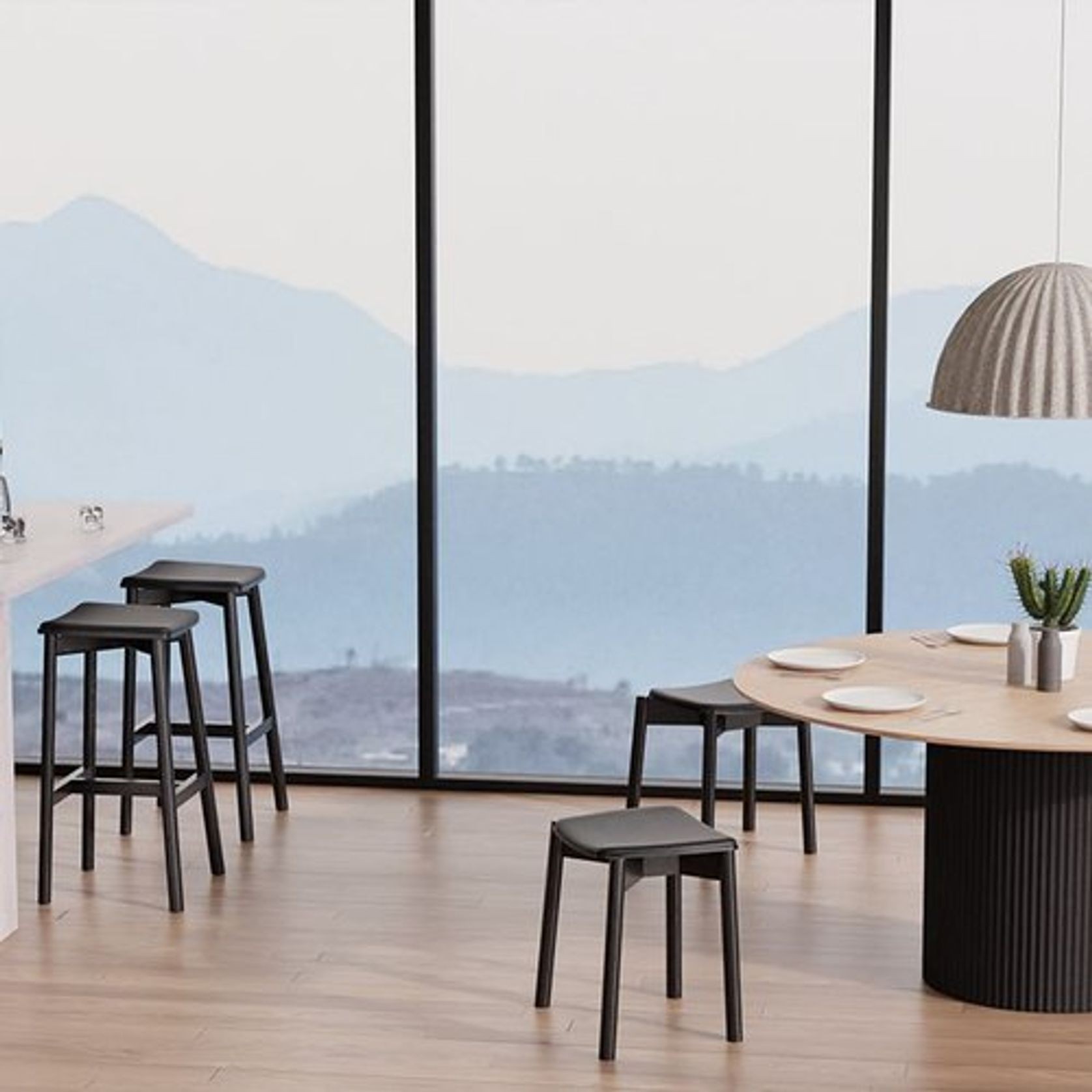 Andi Low Stool with Pad 45cm gallery detail image