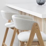 Gaudi Hardwood Counter Stool | Natural | Beige Fabric gallery detail image