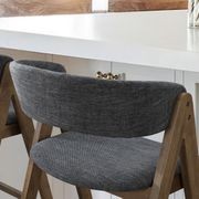 Gaudi Hardwood Counter Stool | Walnut | Charcoal Fabric gallery detail image