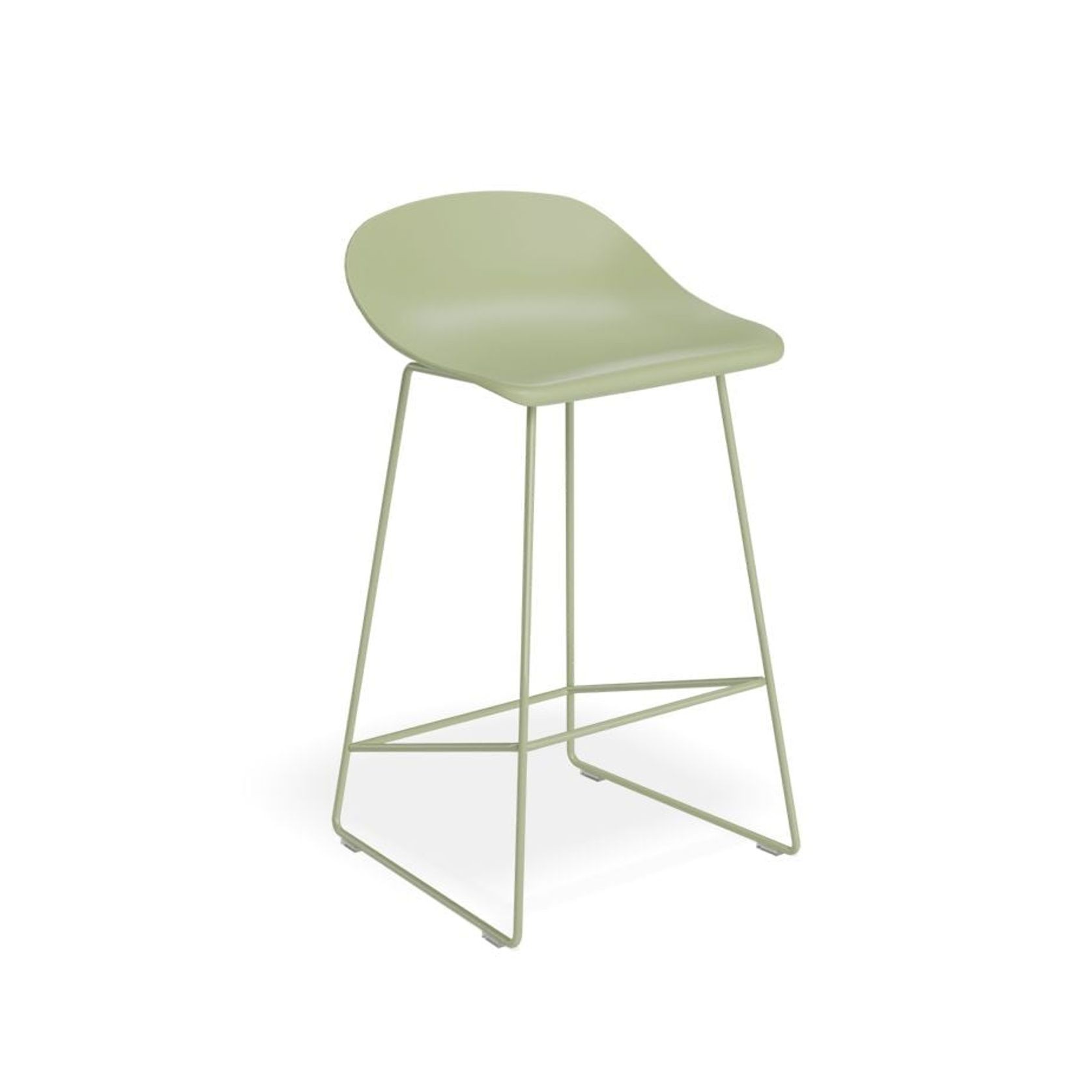 Pop Stool - Dusty Green Frame and Shell Seat gallery detail image