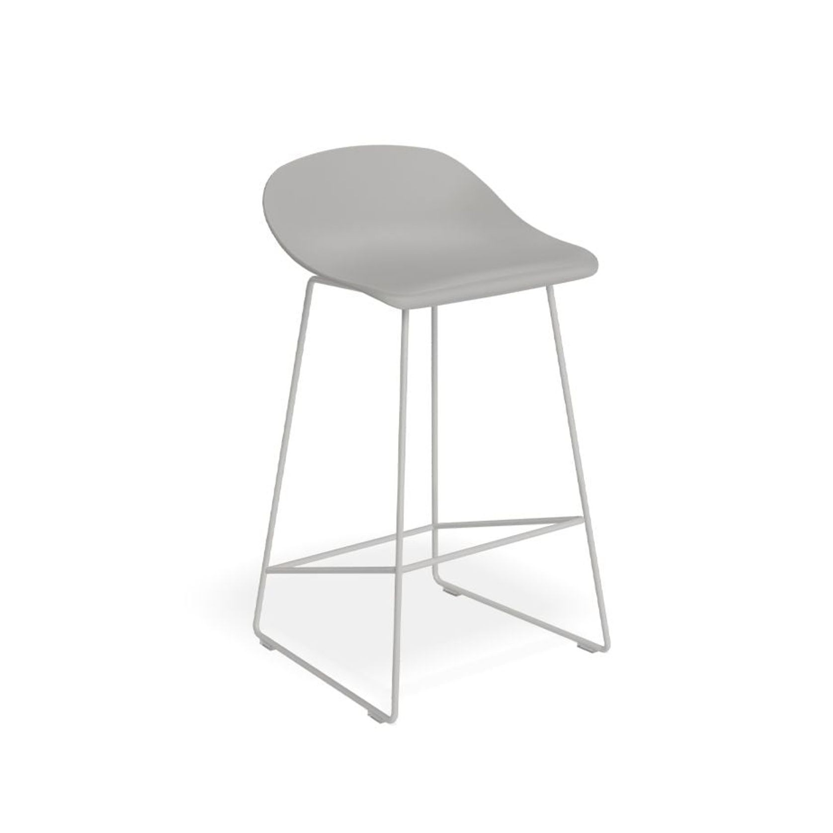 Pop Stool - Silver Grey Frame and Shell Seat gallery detail image