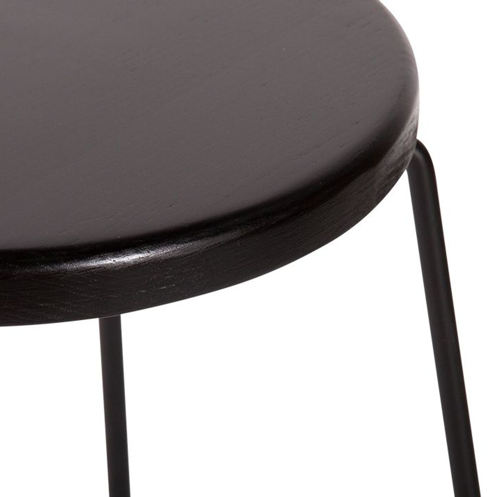 Hugo Low Stool -  Black Seat - 46cm Low Stool Round gallery detail image