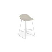 Pop Stool with White Frame and Light Grey Fabric Seat gallery detail image