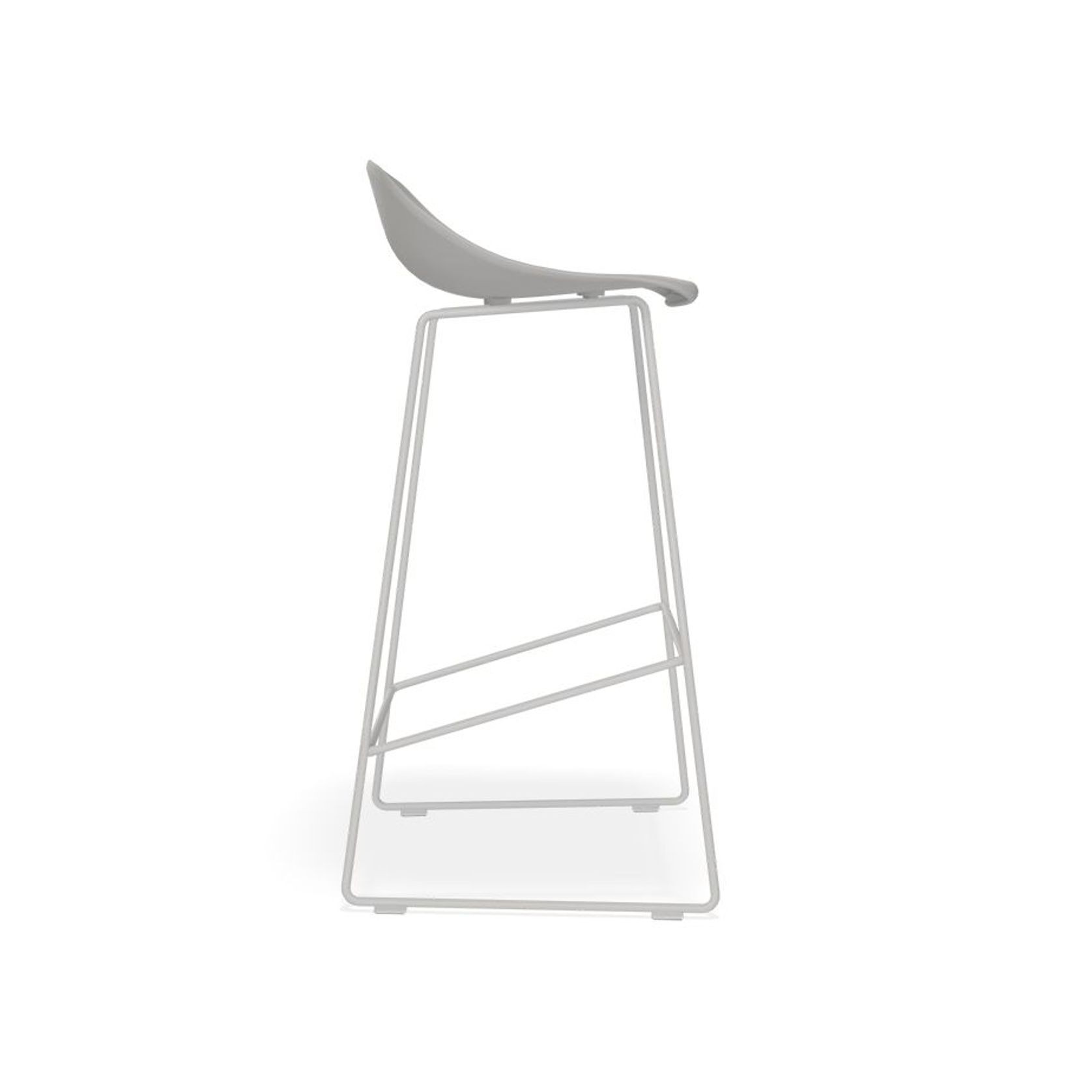 Pop Stool - Silver Grey Frame and Shell Seat gallery detail image