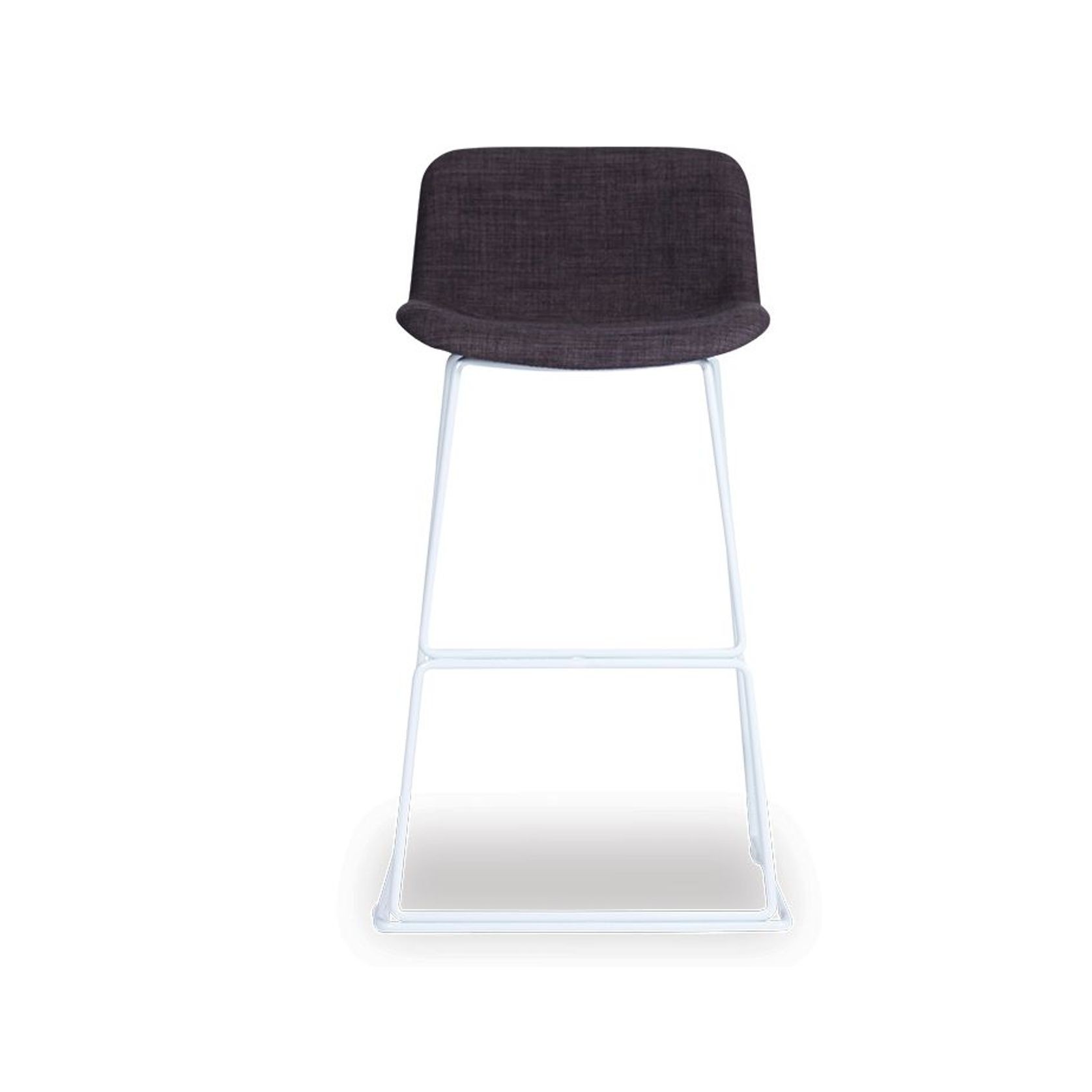 Umbria Stool - White - Charcoal Fabric  - 69cm Kitchen Bench Height gallery detail image