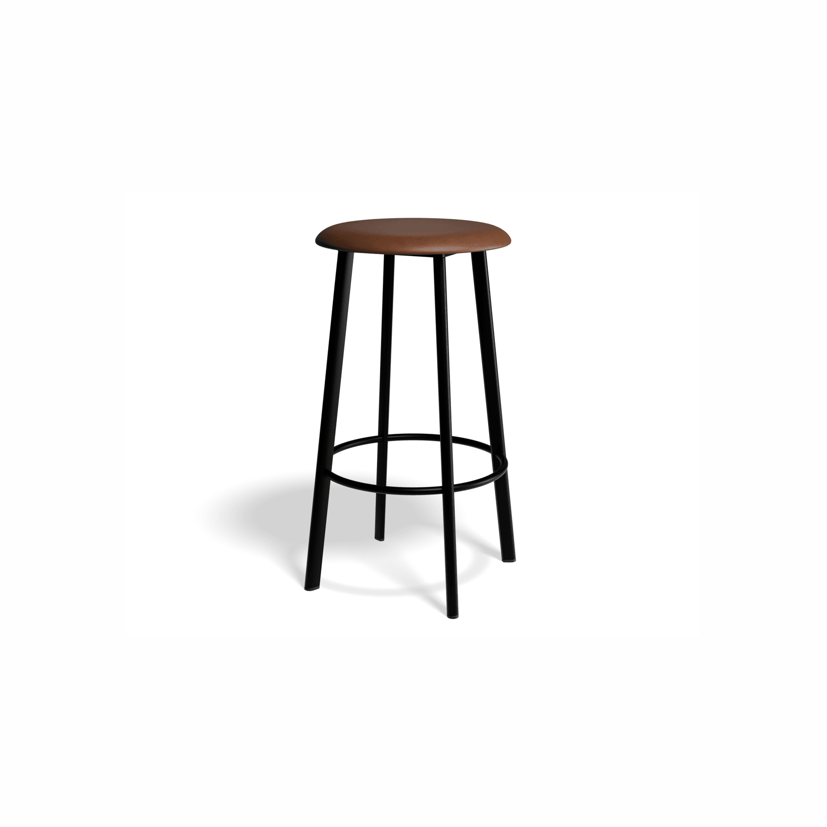 Atlas Bar Stool - Black with PU Pad Option gallery detail image