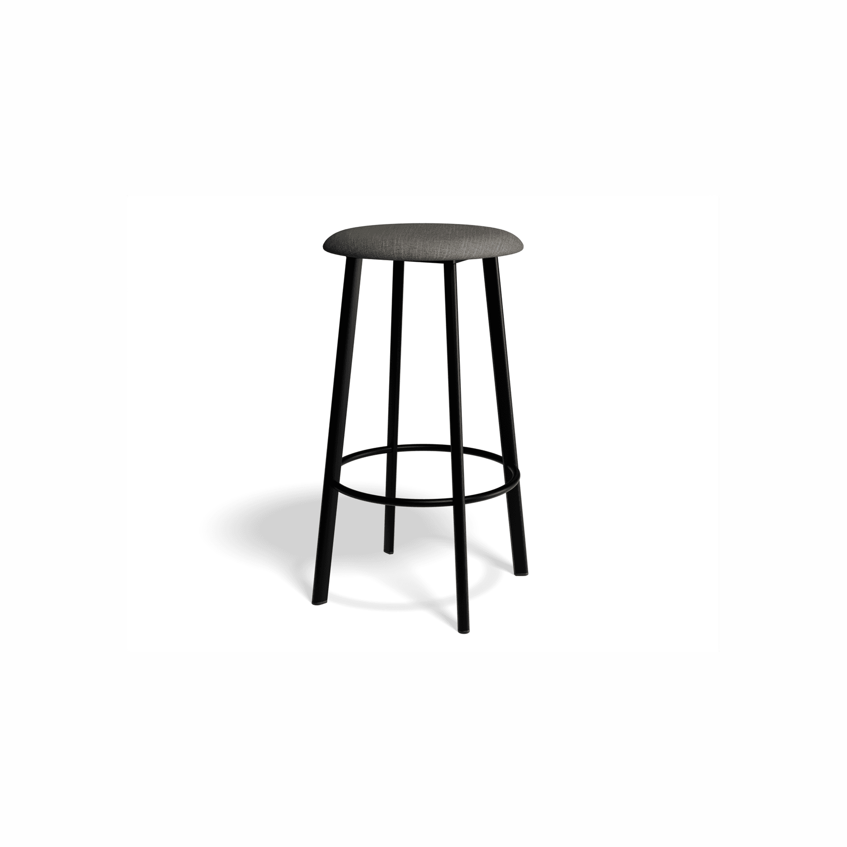 Atlas Bar Stool - Black with Fabric Pad Options gallery detail image