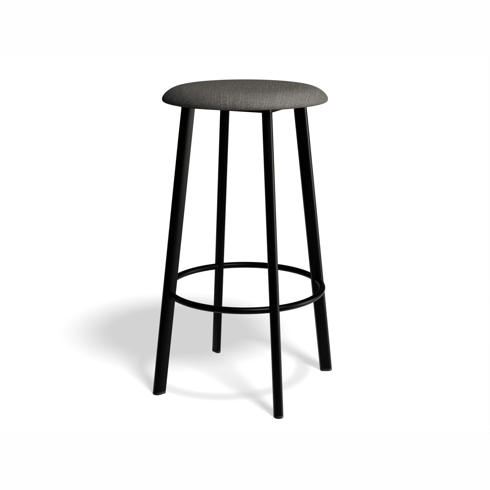 Atlas Bar Stool - Black with Fabric Pad Options gallery detail image