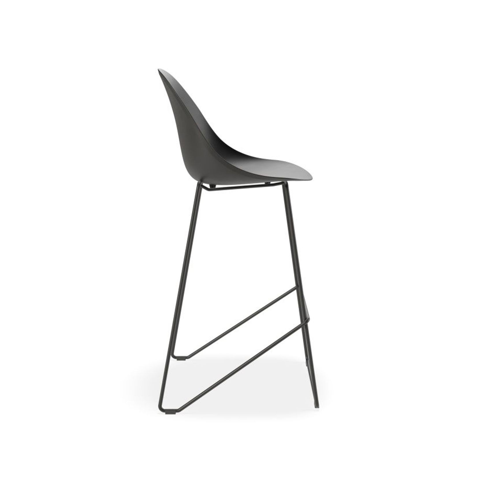 Pebble Black Stool Shell Seat - Counter Stool 75cm Seat gallery detail image