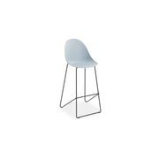 Pebble Blue Stool Shell Seat - Counter Stool 65cm Seat - White Base gallery detail image