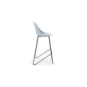 Pebble Blue Stool Shell Seat - Counter Stool 65cm Seat - White Base gallery detail image