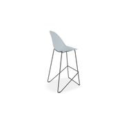 Pebble Blue Stool Shell Seat - Bar Stool 75cm Seat - Black Base gallery detail image