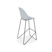 Pebble Blue Stool Shell Seat - Bar Stool 75cm Seat - White Base gallery detail image