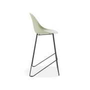 Pebble Mint Green Stool Shell Seat - Bar Stool 75cm Seat - Black Base gallery detail image