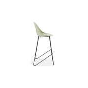 Pebble Mint Green Stool Shell Seat - Bar Stool 75cm Seat - Black Base gallery detail image