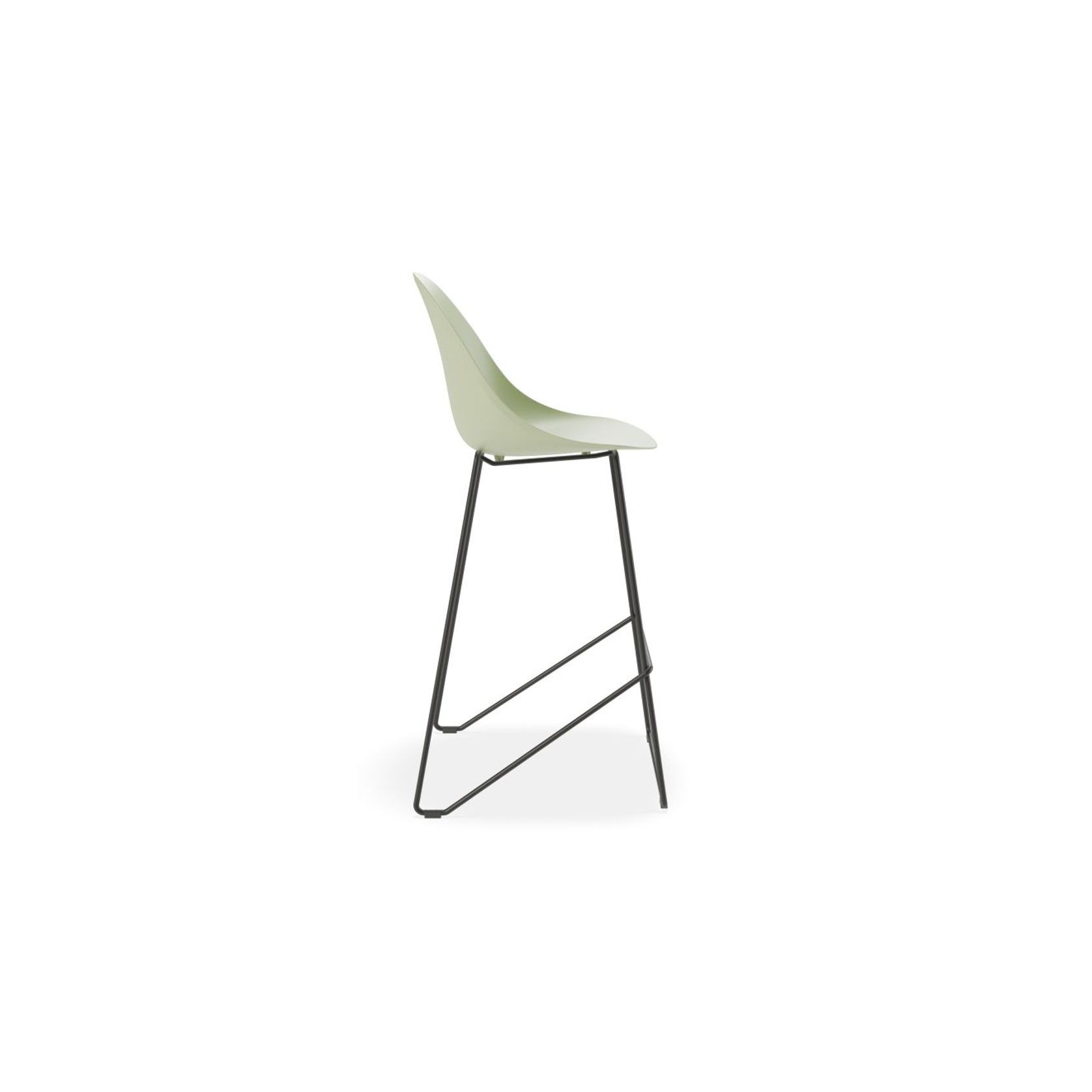 Pebble Mint Green Stool Shell Seat - Counter Stool 65cm Seat - White Base gallery detail image