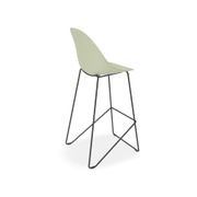 Pebble Mint Green Stool Shell Seat - Bar Stool 75cm Seat - Black Base gallery detail image