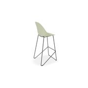 Pebble Mint Green Stool Shell Seat - Bar Stool 75cm Seat - Black Base gallery detail image