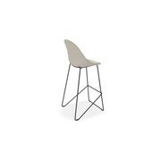 Pebble Fabric Light Grey Upholstered Stool - Bar Stool 75cm Seat - Black Frame gallery detail image