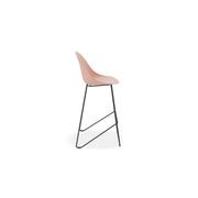 Pebble Soft Pink Stool Shell Seat - Counter Stool 66cm Seat Height -Black Frame gallery detail image