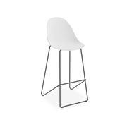 Pebble White Stool Shell Seat - Counter Stool 65cm Seat Height - White Frame gallery detail image