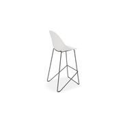 Pebble White Stool Shell Seat - Counter Stool 65cm Seat Height - Black Frame gallery detail image